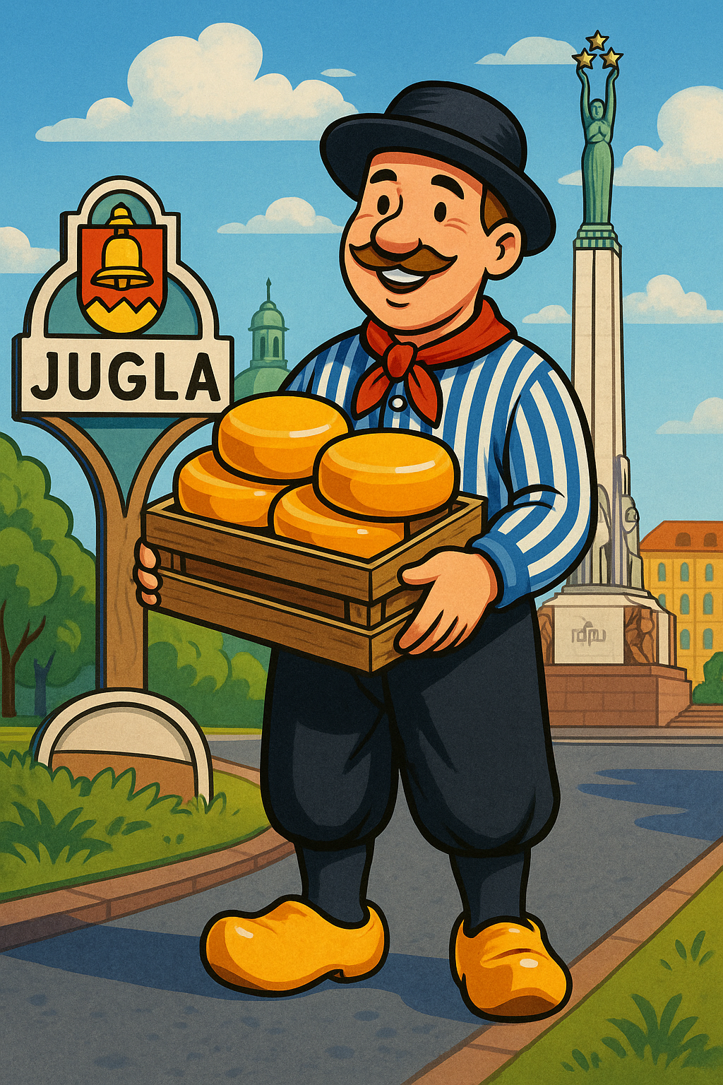 Dutch cheese being delivered to a customer