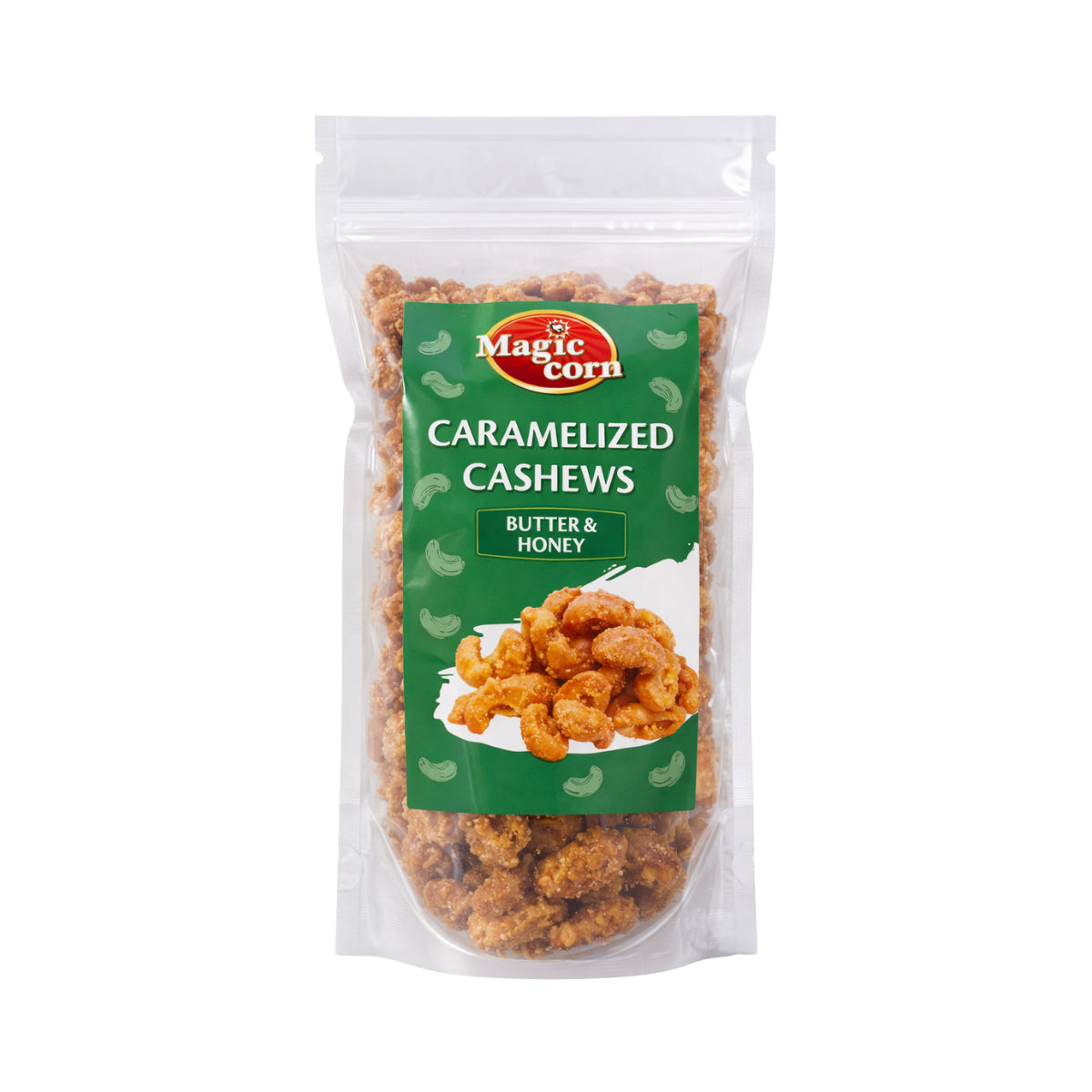 Gekaramelliseerde cashewnoten met honing en boter