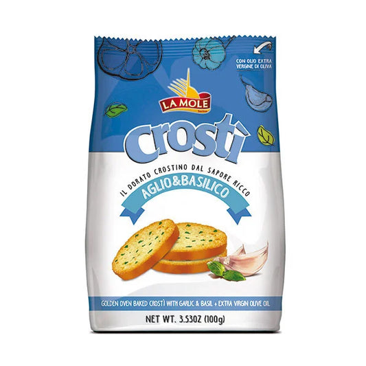 Crosti Toast Bazilika un ķiploku