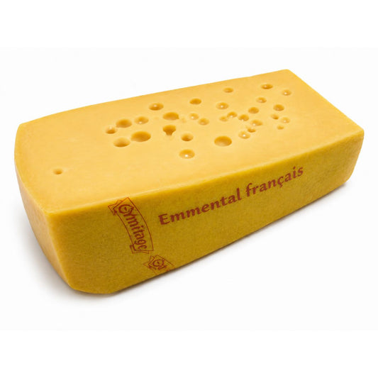 A block of cheese with holes coming from France